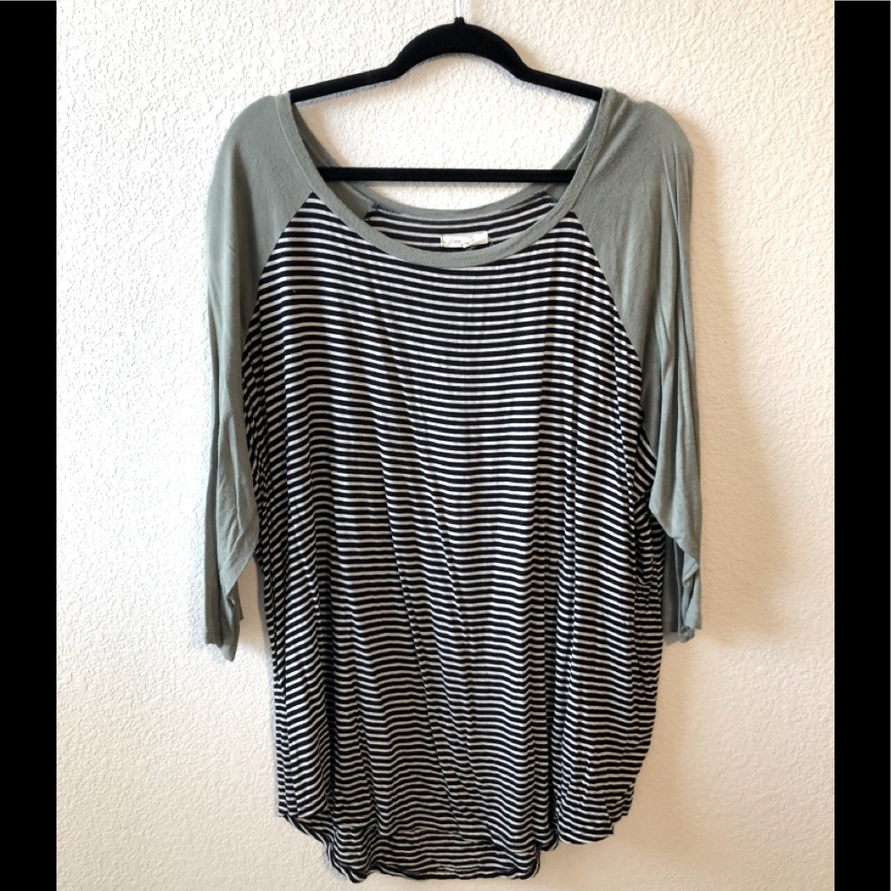 Black and White Striped Top